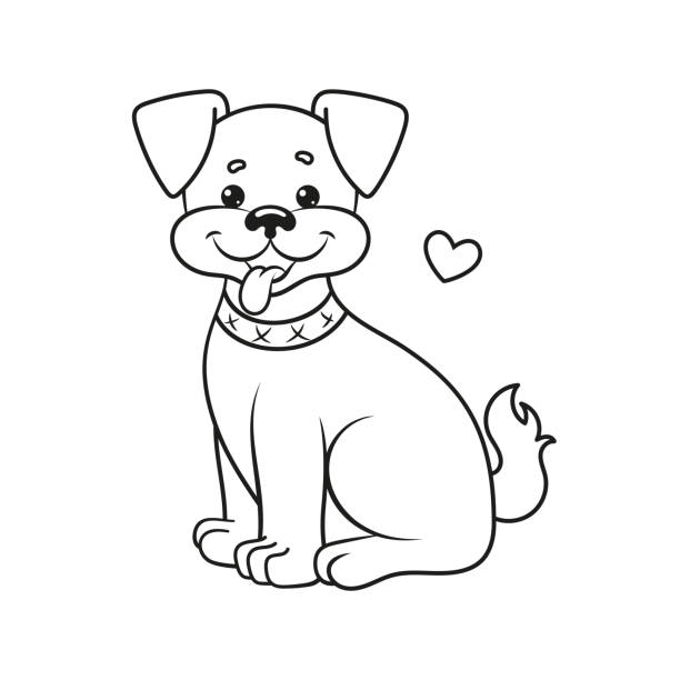 Coloring page with a dog vector illustration stock illustration