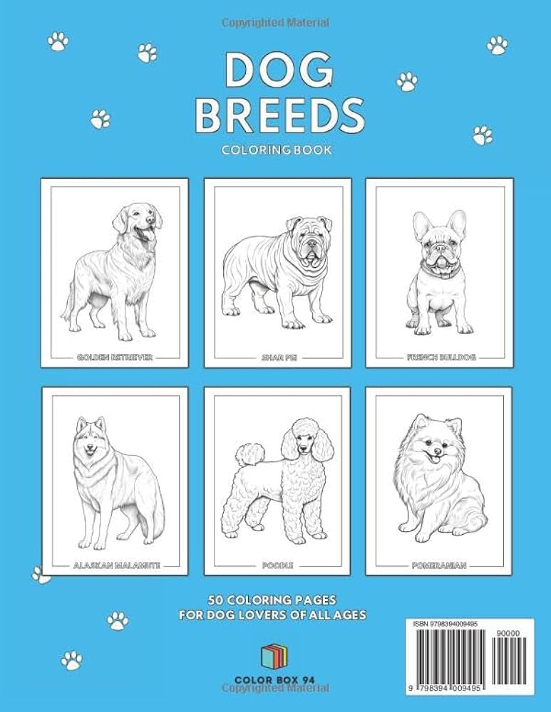 Dog breeds loring book dog loring pages for dog lovers of all ages lor your pet canãado julia books