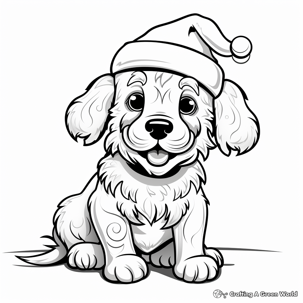 Christmas dog coloring pages