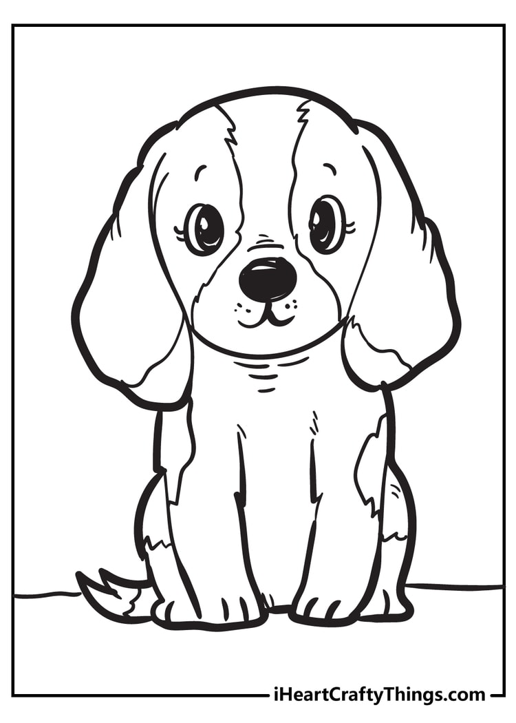 Puppy coloring pages free printables