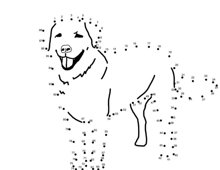 Dot to dot dog connect the dots dot to dot puzzles printables free kids