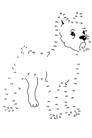 Boxer dog dot to dot free printable coloring pages