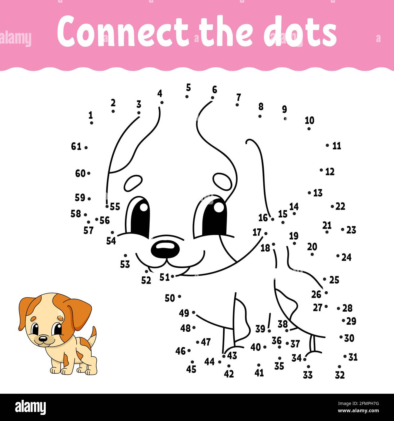 Dot to dot game draw a line for kids activity worksheet coloring book with answer cartoon character vector illustration stock vector image art