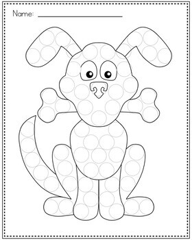 Free dot marker activities dog cat printable freebie for do a dot markers