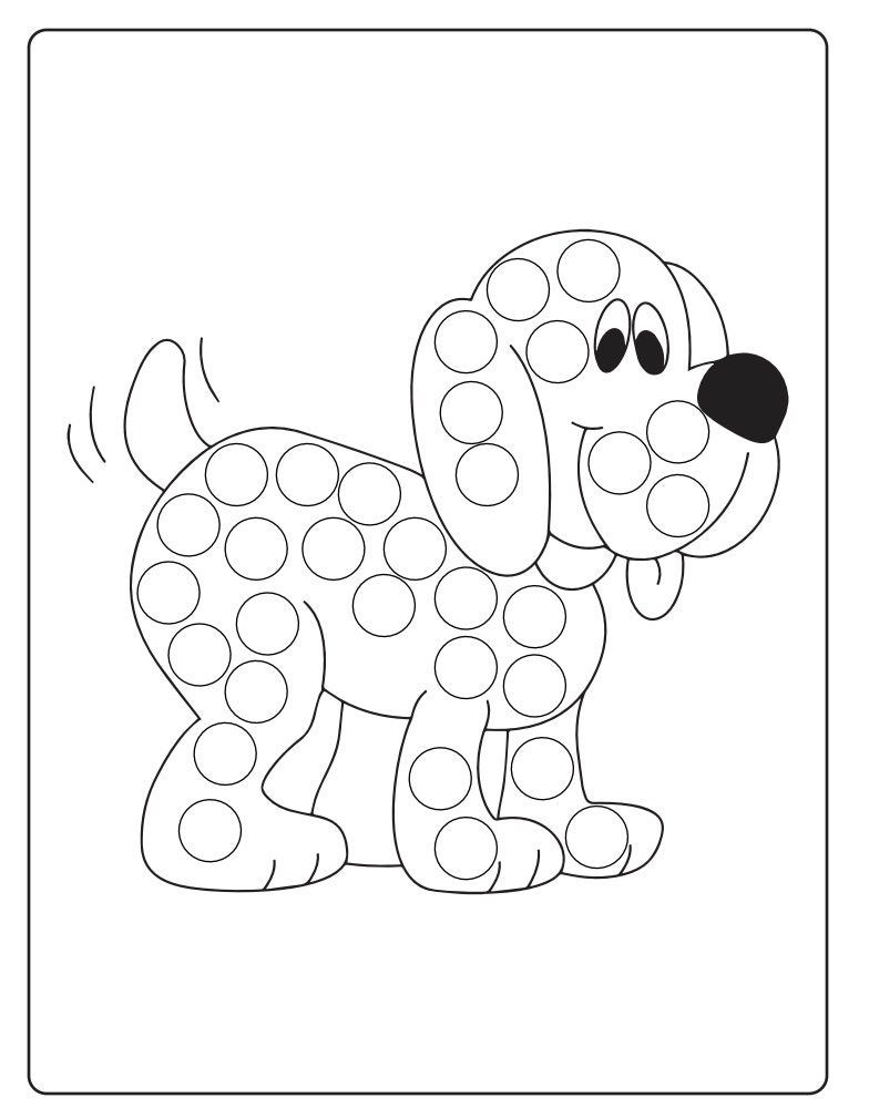 Puppy dog dot marker coloring pages