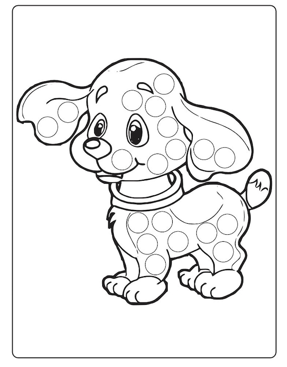 Puppy dog dot marker coloring pages