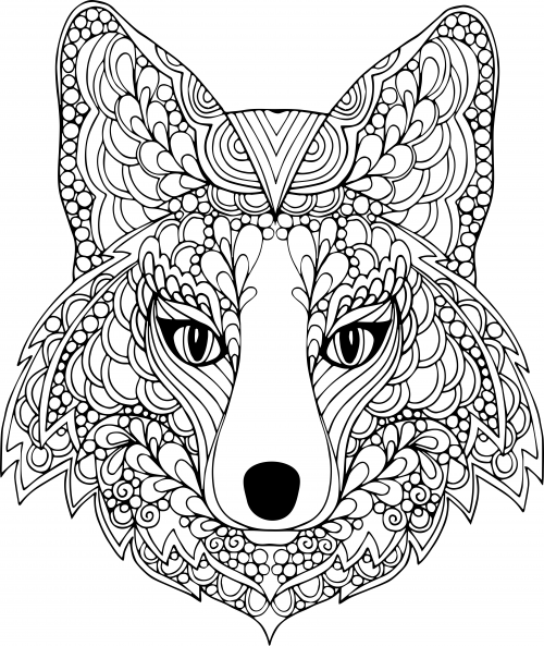 The face of the dog free coloring page
