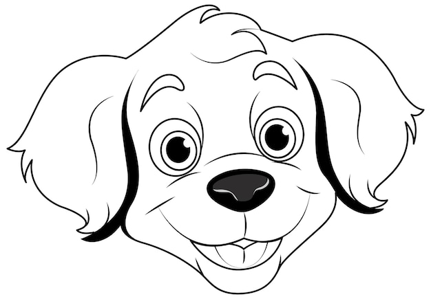 Free vector coloring page outline of cute dog