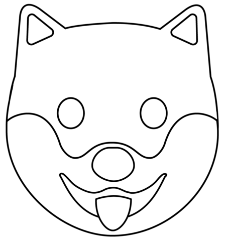 Dog face emoji coloring page free printable coloring pages