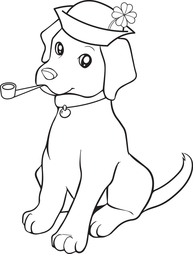 Printable st patricks day puppy dog coloring page for kids â