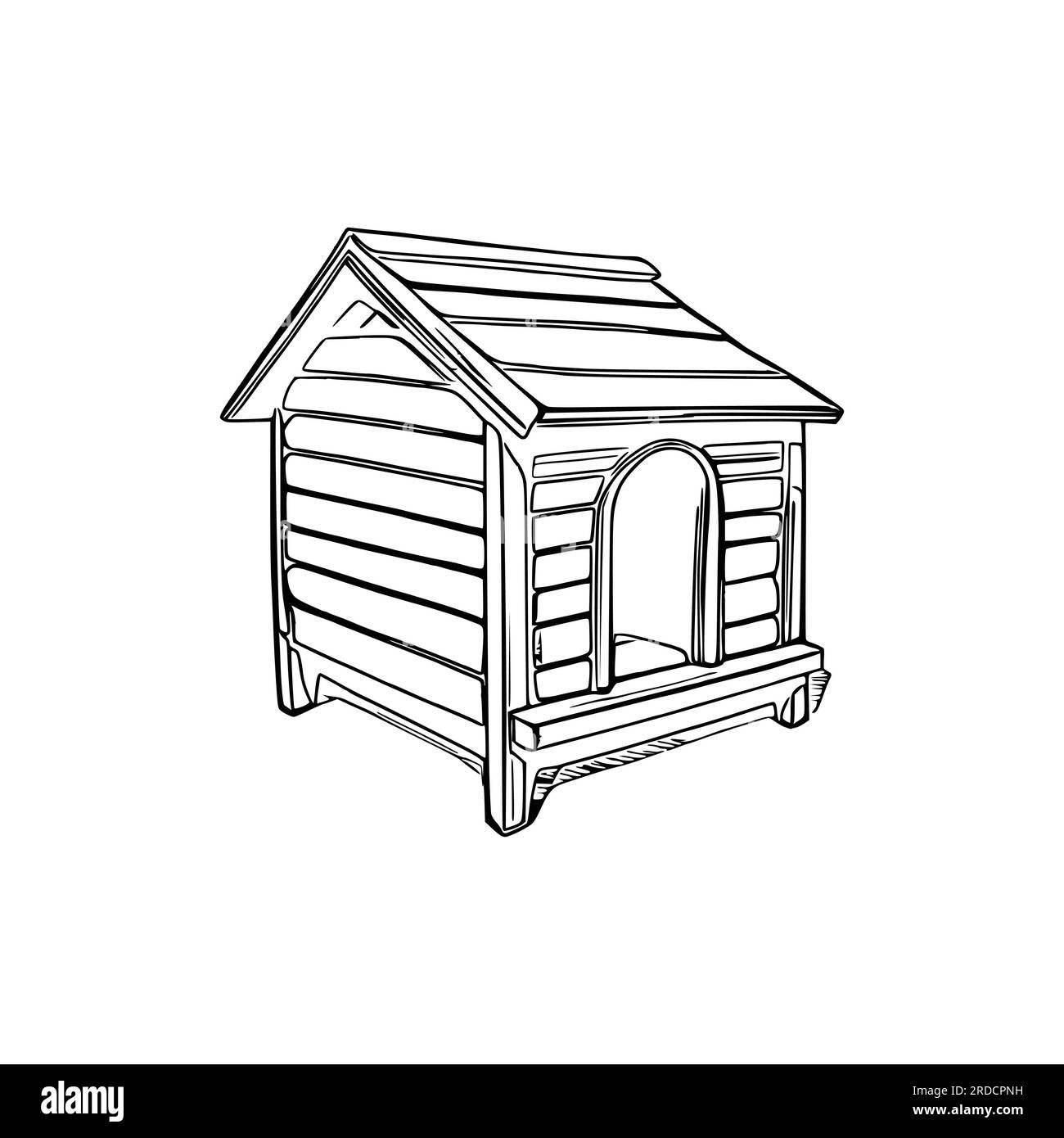 Dog house coloring book dog house coloring page black and white drawing for coloring pages vector illustration stock vector image art