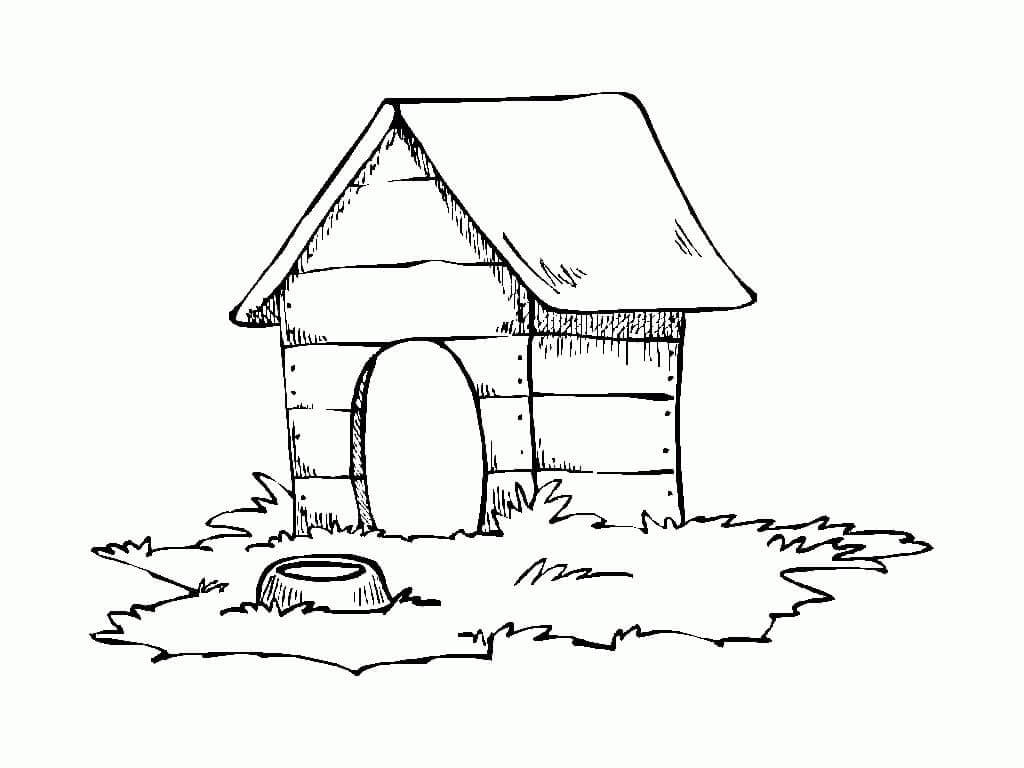 Dog house coloring pages