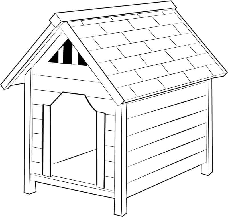 Dog house coloring pages