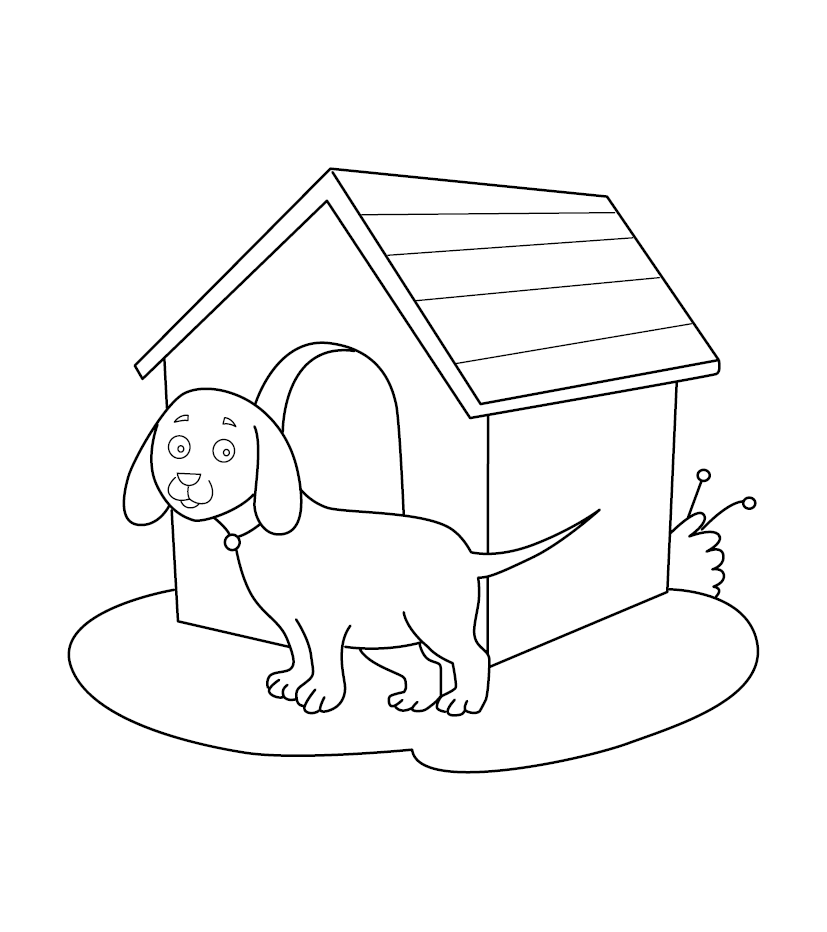 Dog house colouring picture free colouring book for children â monkey pen store