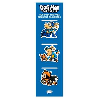 Dog man character magnetic bookmark trio