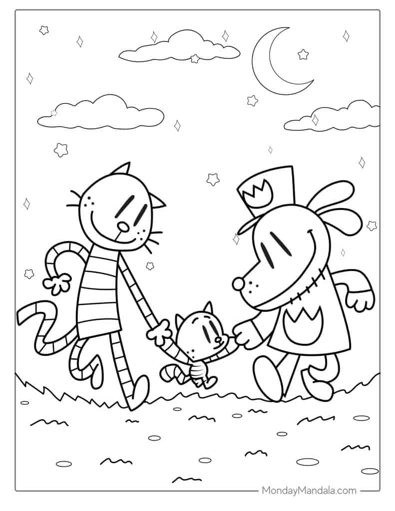 Dog man coloring pages free pdf printables