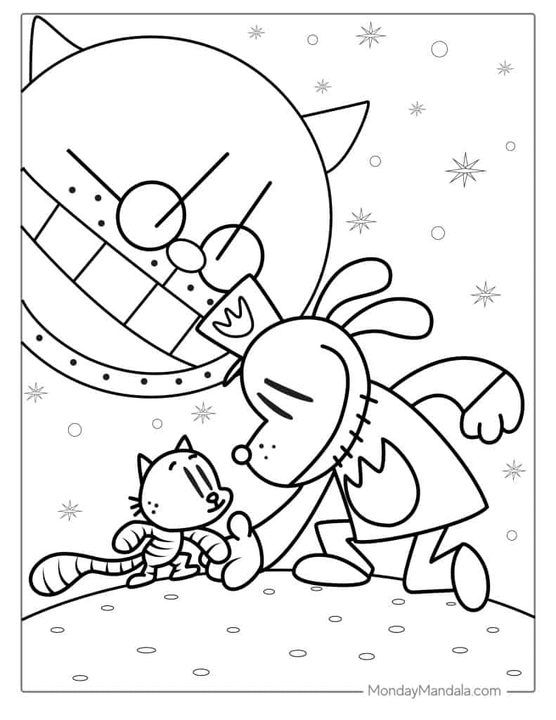 Dog man coloring pages free pdf printables