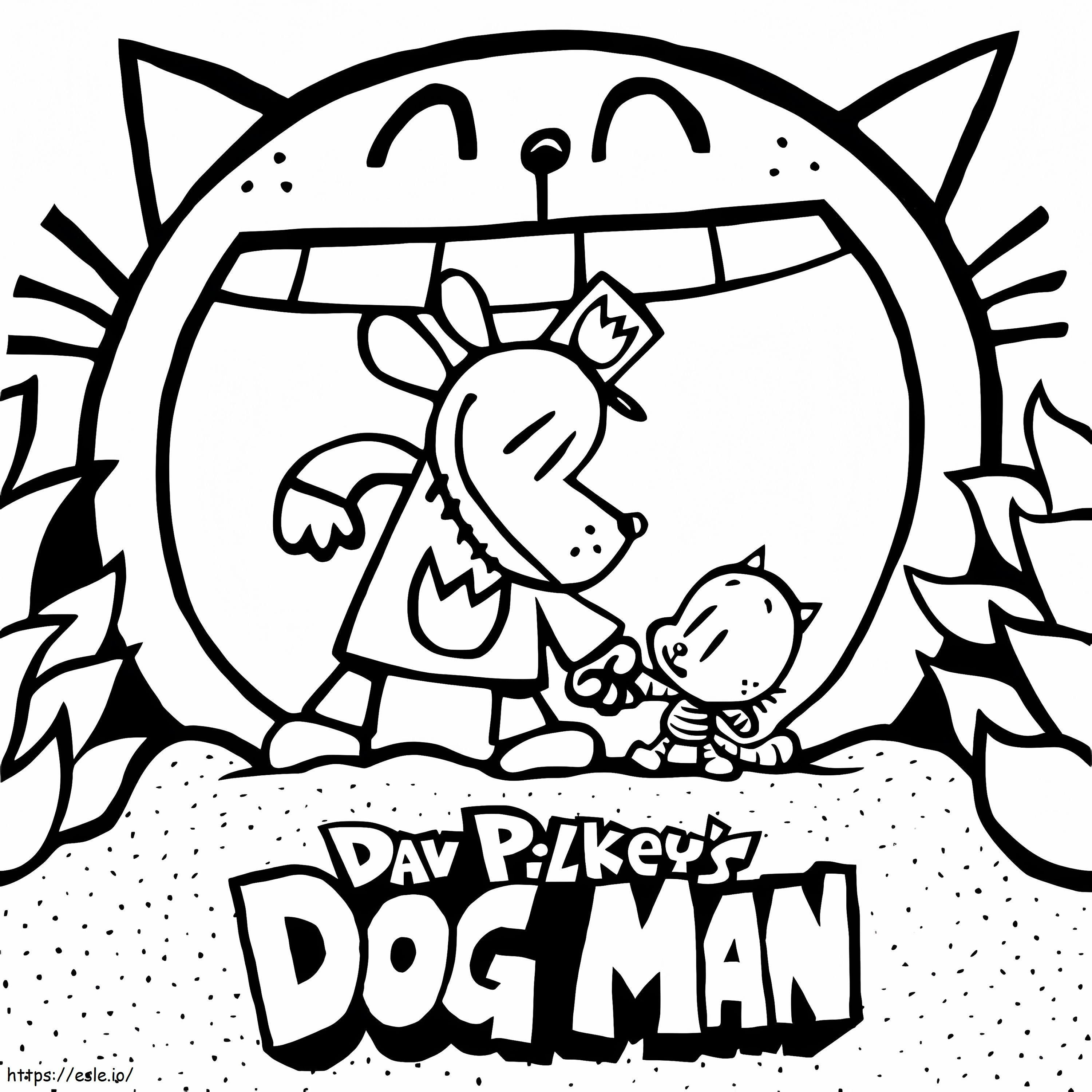 Dog man coloring page