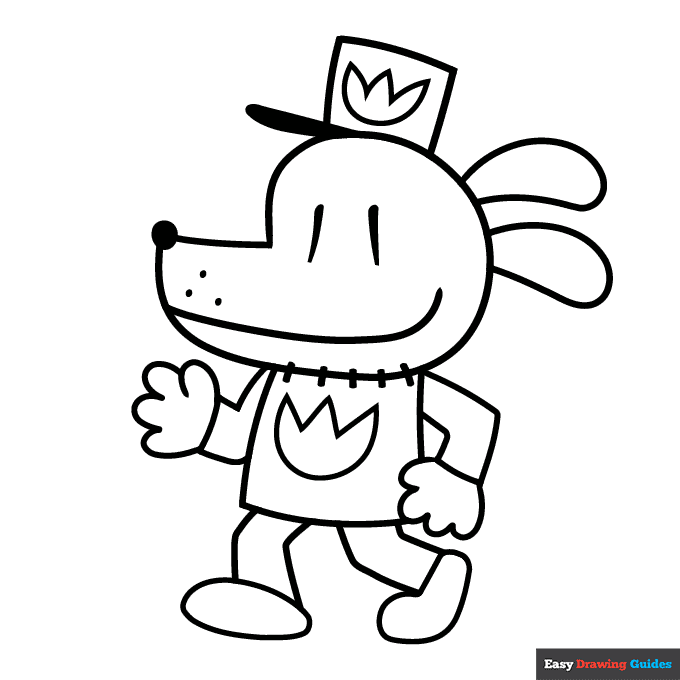 Dog man coloring page easy drawing guides