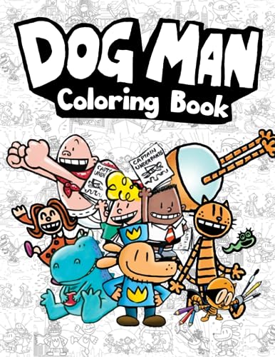 Dogman coloring book many one sided drawing jumbo pages of characters and iconic scenes for children kids girls boys ages
