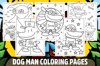 Dog man coloring pages for kids girls boys teens birthday school activity