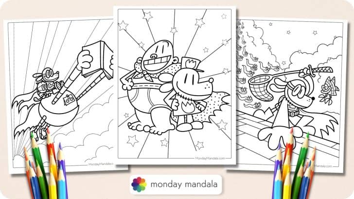 Dog man coloring pages free pdf printables