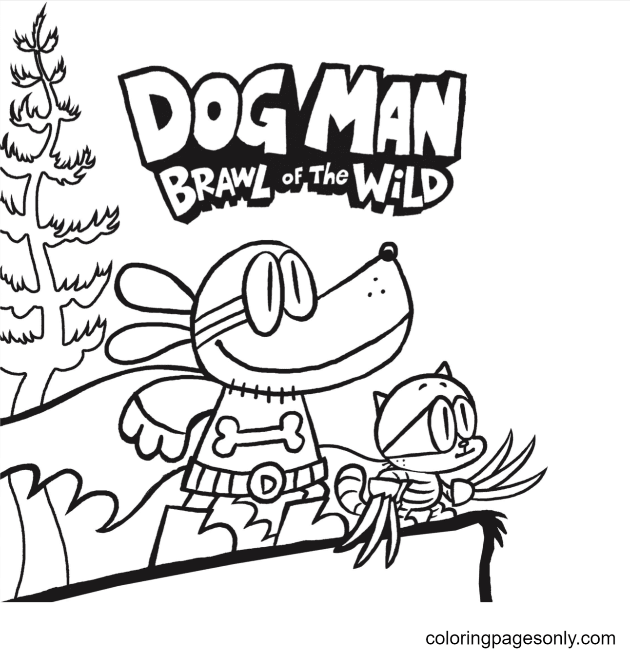 Dog man coloring pages