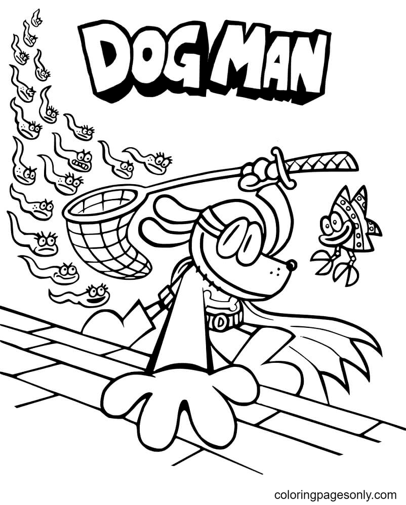 Dog man coloring pages printable for free download