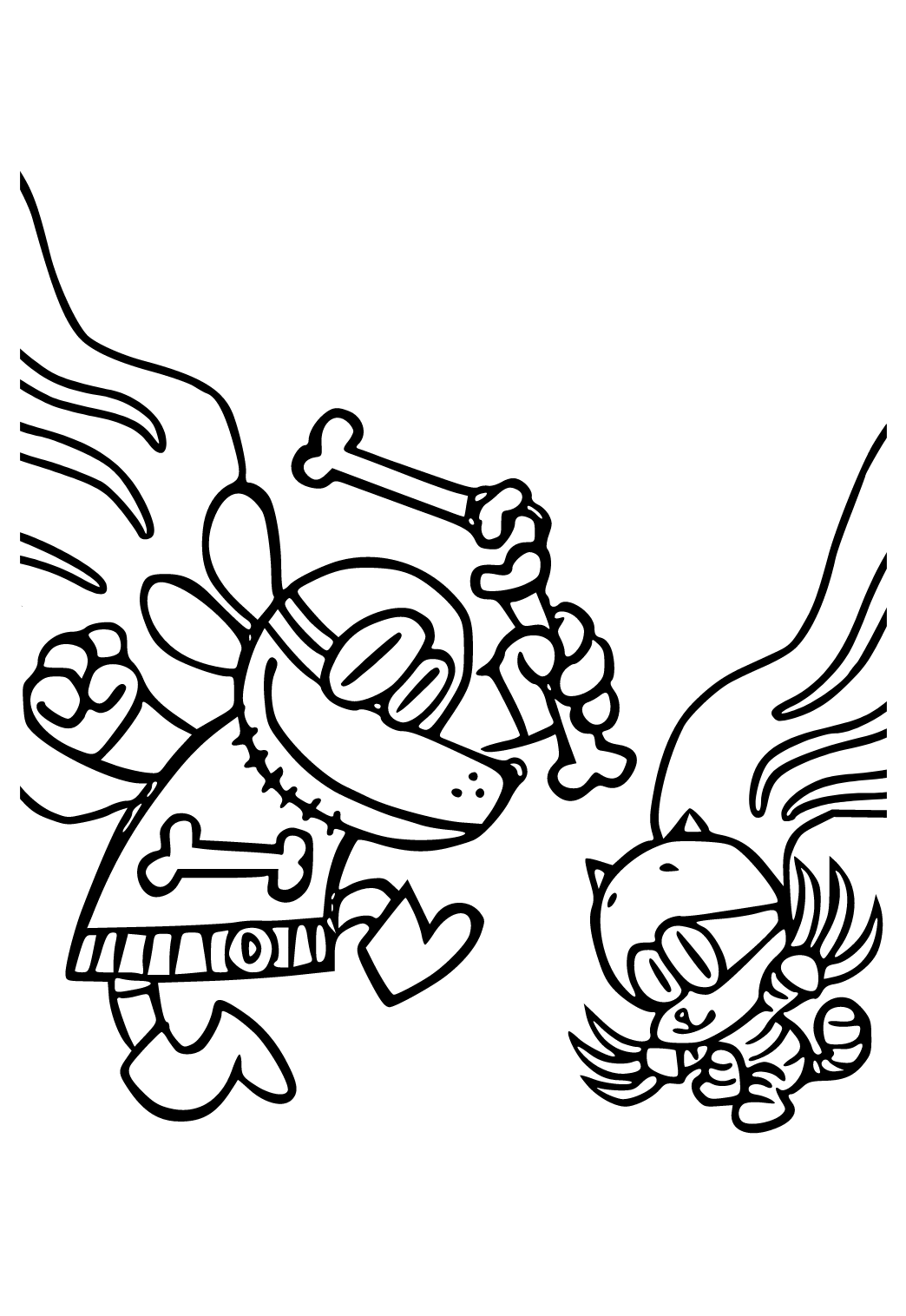 Free printable dog man friends coloring page for adults and kids