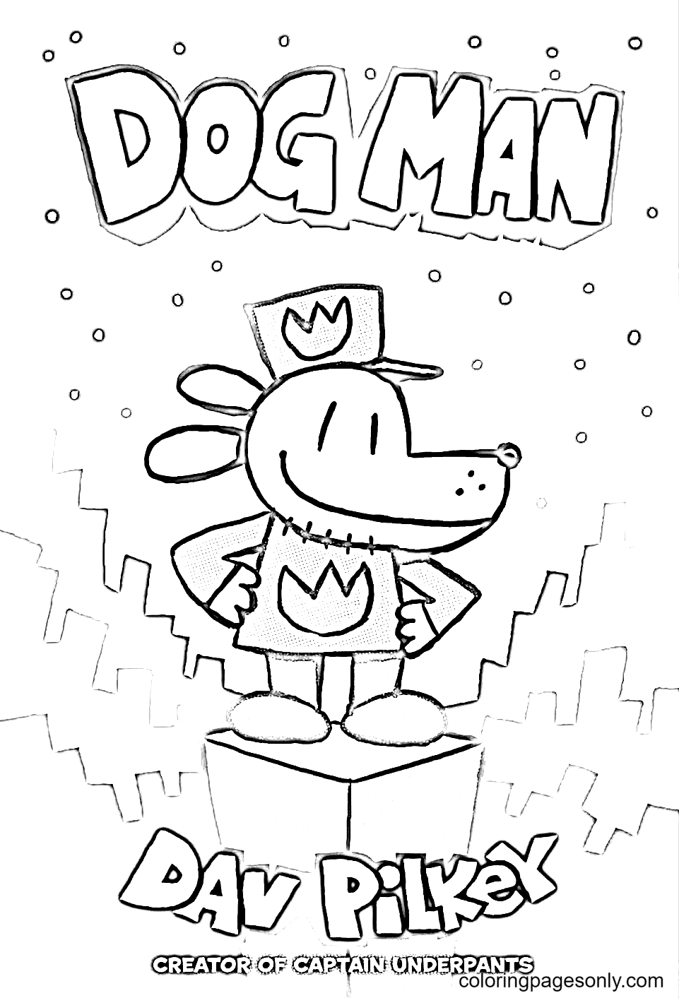 Dog man coloring pages printable for free download