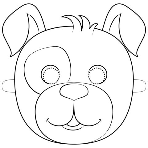 Dog mask coloring page free printable coloring pages