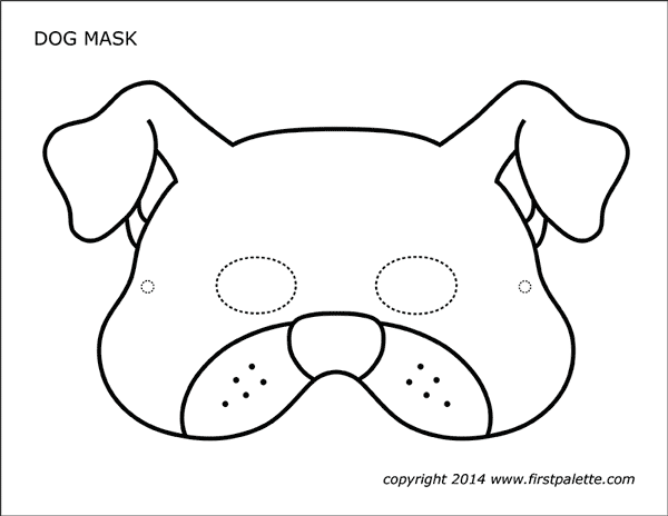 Dog or puppy masks free printable templates coloring pages