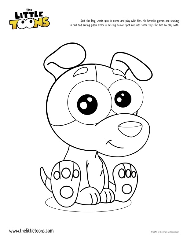 Spot the dog the littletoons coloring page for kids