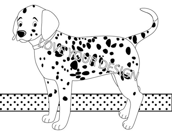 Pin the tail on the dalmatian dog game happy birthday party and free dog coloring page instant download files you print