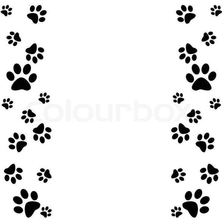 Dog paw print border clip art