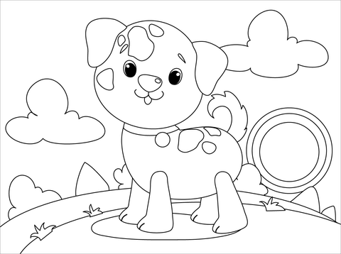 Cute dog coloring page free printable coloring pages