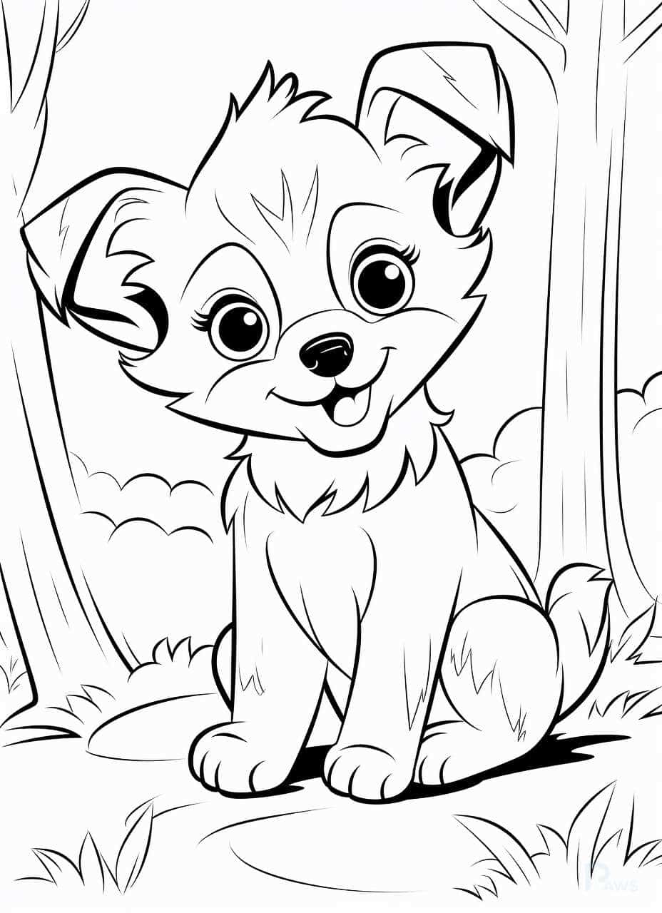 Dog themed printable coloring pages for kids