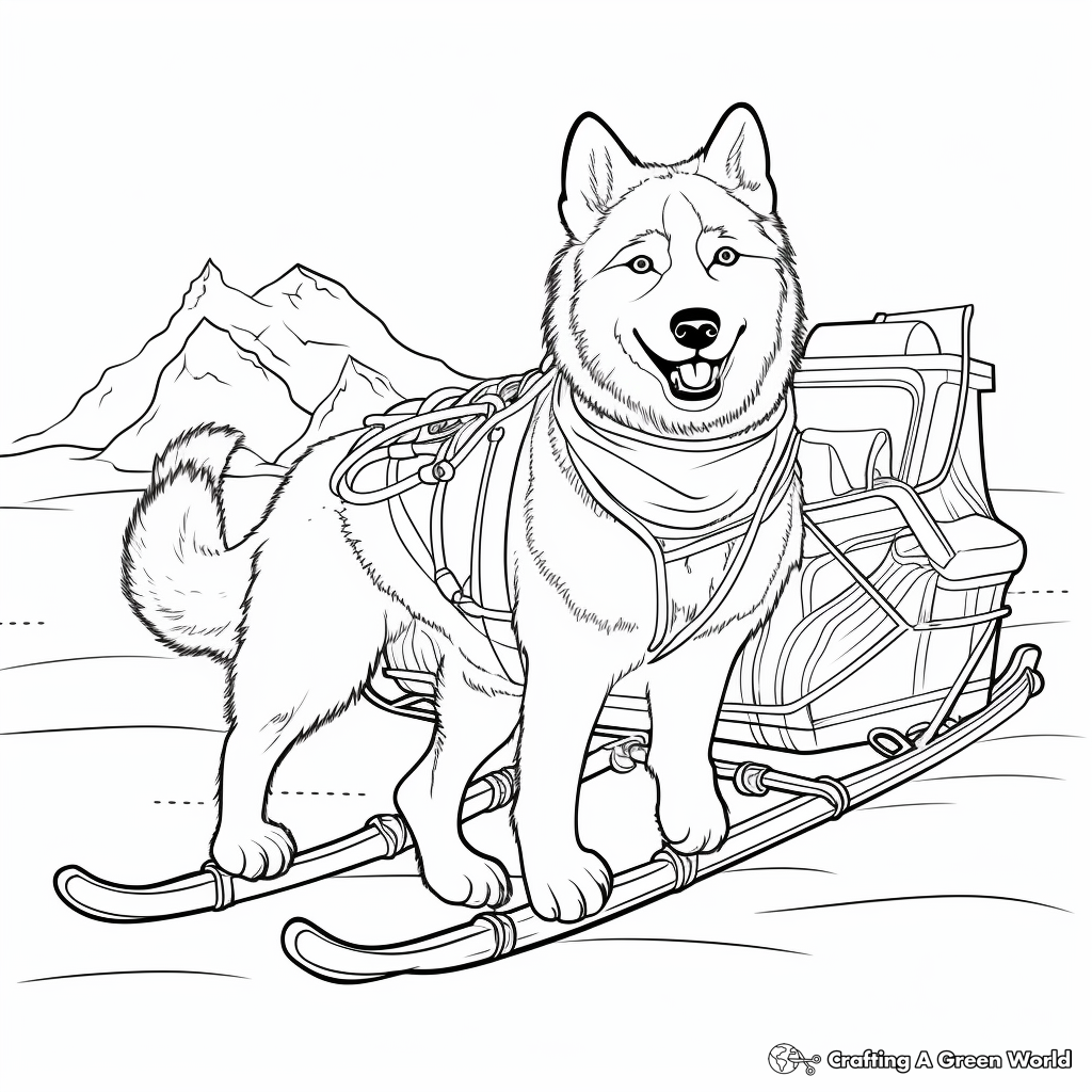 Sled dog coloring pages