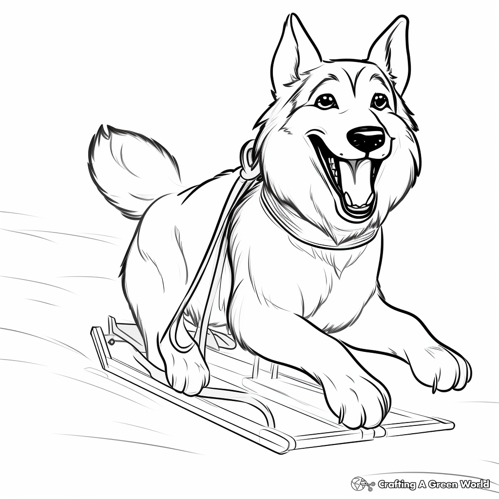 Sled dog coloring pages