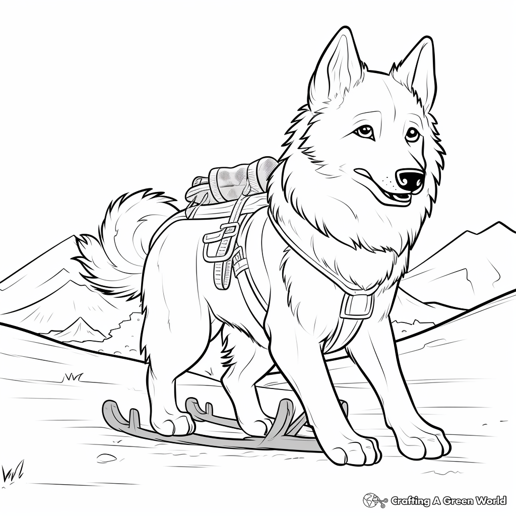 Sled dog coloring pages