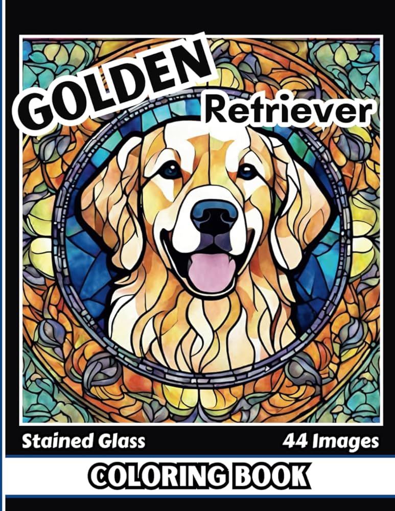 Stained glass patterns adult coloring book golden retriever designs to inspire joy and promote relaxation some graysle in the images for added depth books jj arts design nafekh jasmine books