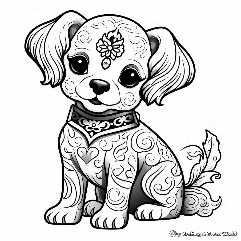 Unicorn dog coloring pages