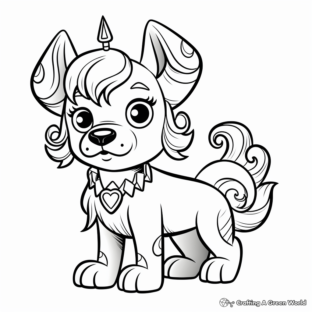 Unicorn dog coloring pages