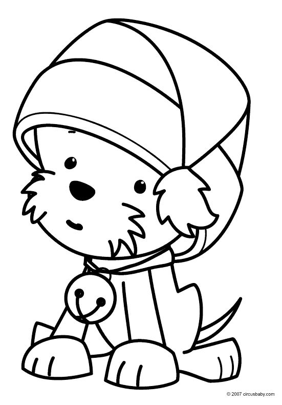 Cute dog for christmas coloring page for preschoolers printable christmas coloring pages puppy coloring pages cute coloring pages