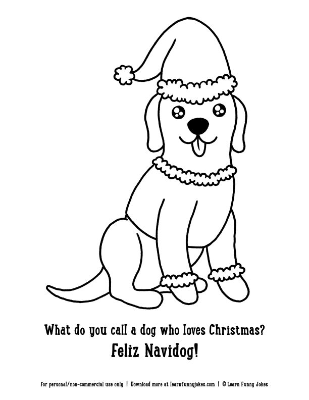 Drawing of a christmas dog