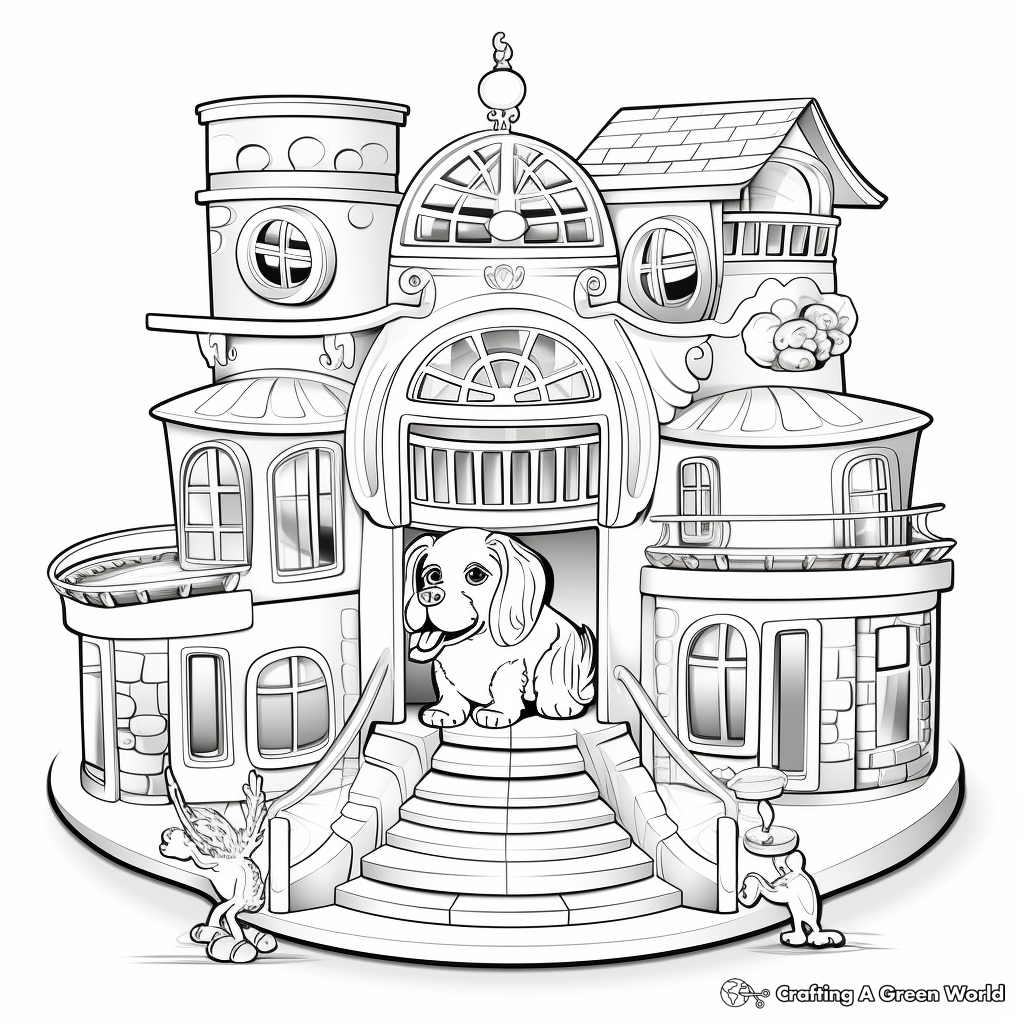 Dog house coloring pages