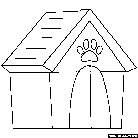 Dog house coloring page