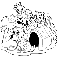 The doghouse coloring pages