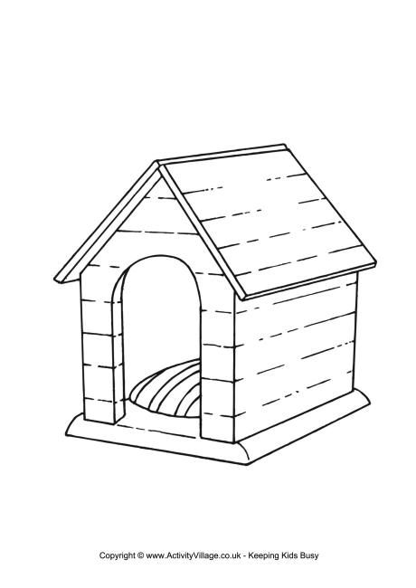 Free dog house coloring pages