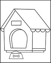 Dog house coloring page